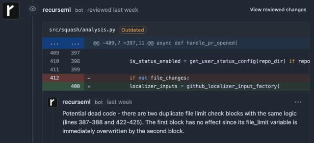 Recurse ML GitHub App Example